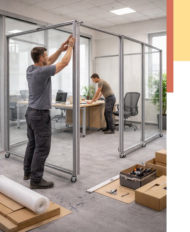 Мобильные офисные перегородки в Пушкине от 13521 руб. — установка под ключ | ОТДЕЛОЧНИК-Пшн