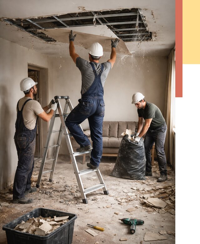 Демонтаж гипсокартонного потолка в Пушкине от 454 руб. за м2 — ОТДЕЛОЧНИК-Пшн