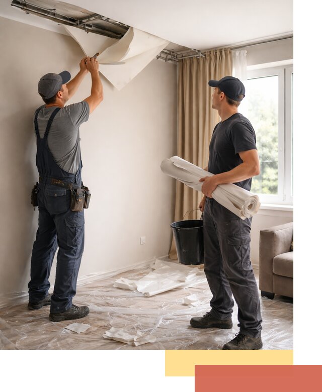 Демонтаж натяжного потолка в Пушкине быстро и аккуратно