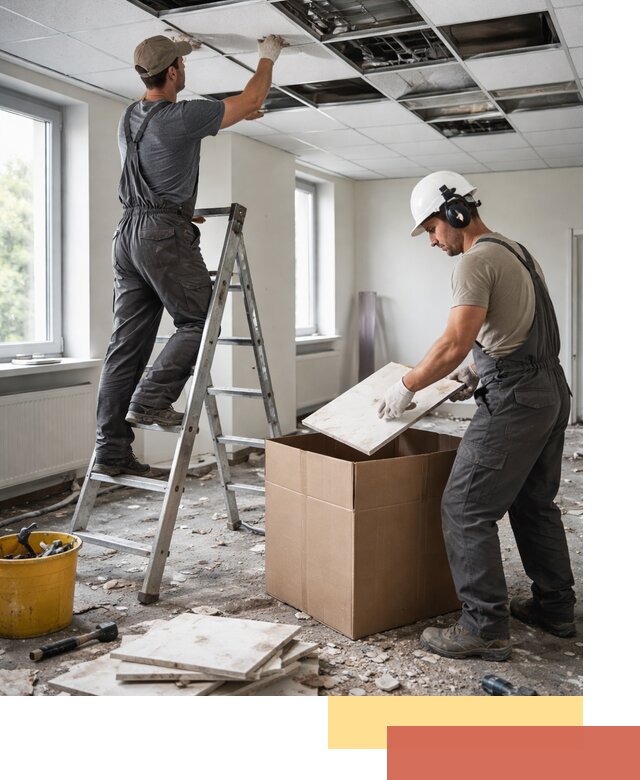 Демонтаж потолочной плитки в Пушкине быстро и аккуратно