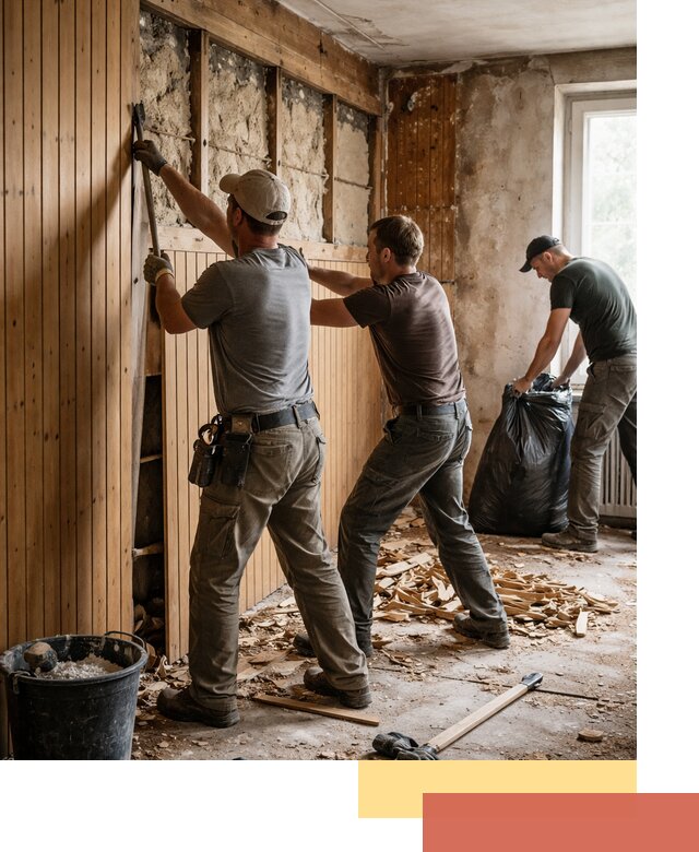 Демонтаж вагонки и вывоз материалов в Пушкине