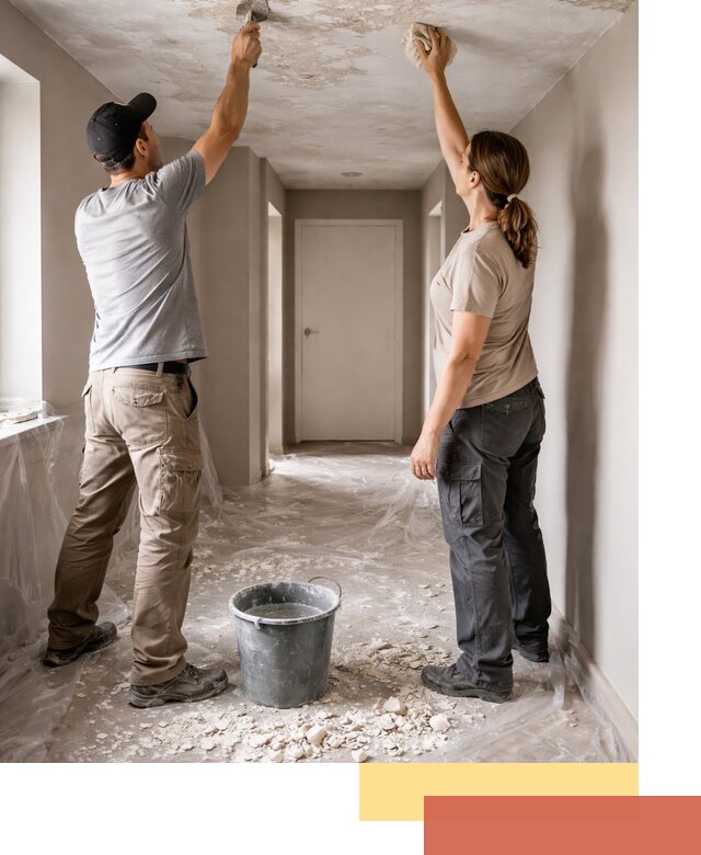 Удаление побелки с потолка в Пушкине — быстро и аккуратно