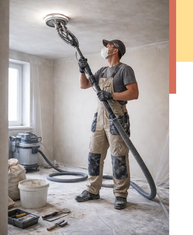 Шлифовка потолка в Пушкине от 3786 руб. — услуги шлифования потолка | ОТДЕЛОЧНИК-Пшн