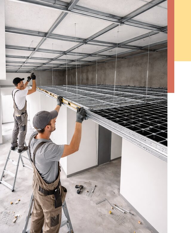 Монтаж потолка грильято в Пушкине от 487 руб./м² — быстрая сборка под ключ | ОТДЕЛОЧНИК-Пшн