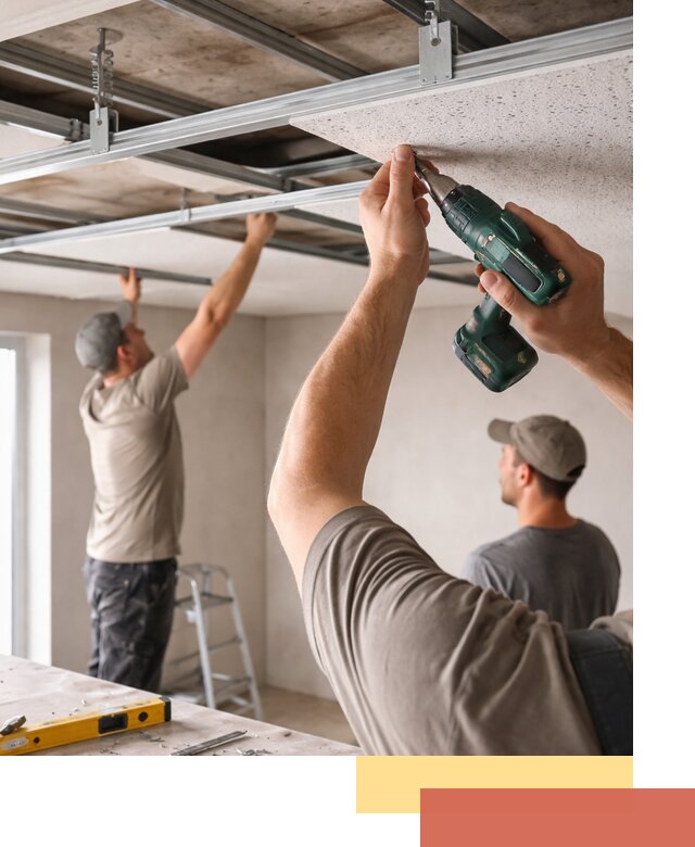 Монтаж акустического потолка в Пушкине под ключ