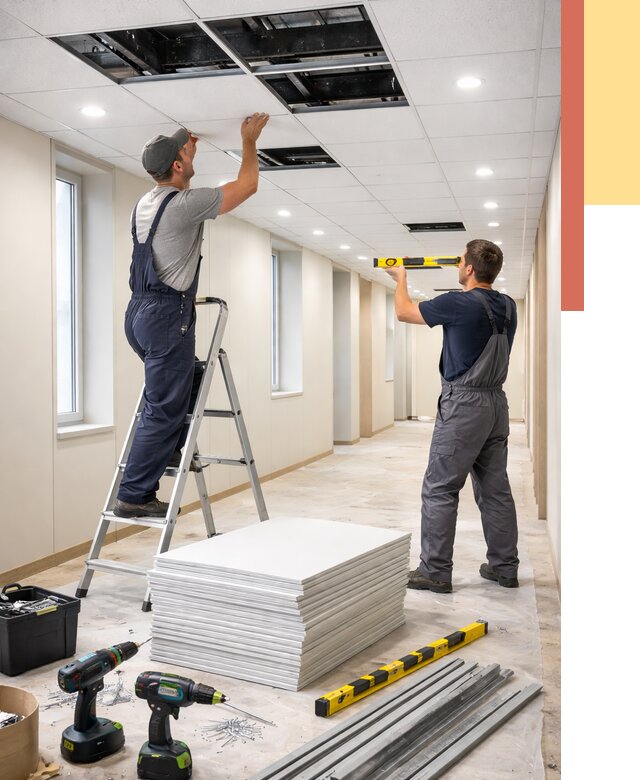 Ремонт потолка Армстронг в Пушкине от 4868 руб. — быстро и недорого | ОТДЕЛОЧНИК-Пшн