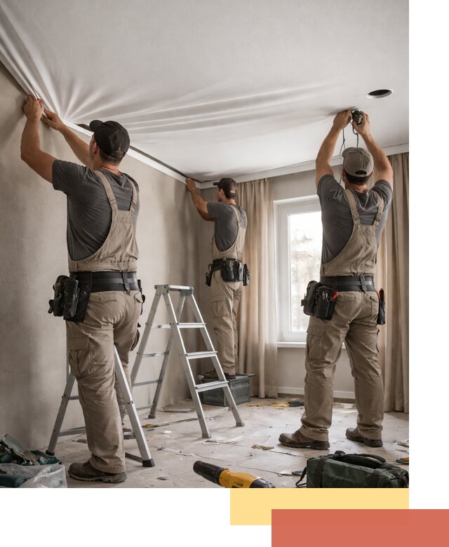 Монтаж матового натяжного потолка в Пушкине качественно и быстро