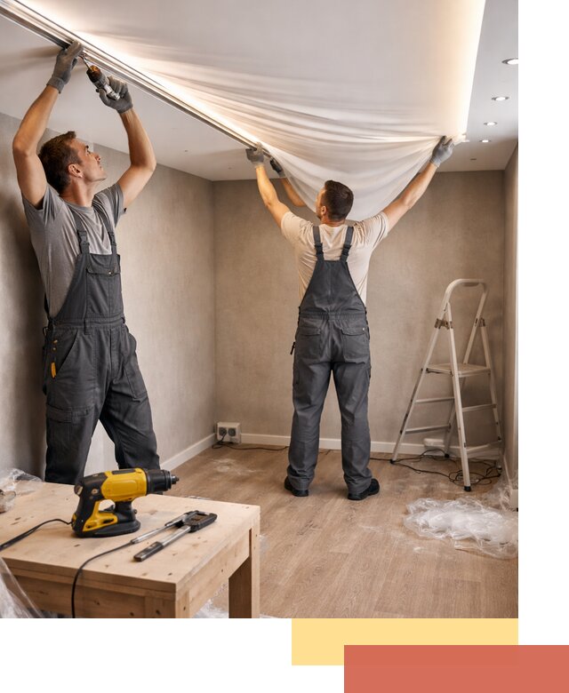 Монтаж натяжного потолка с подсветкой в Пушкине цена и сроки