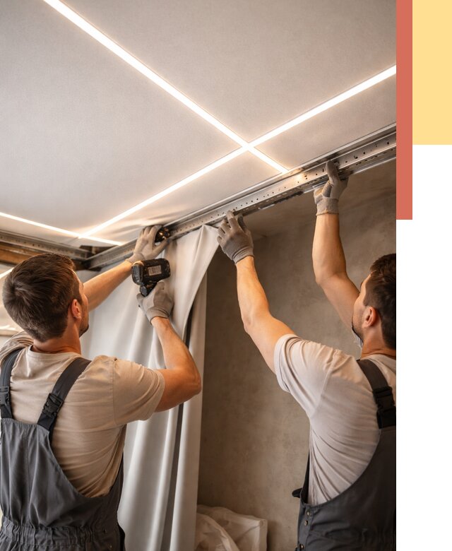 Монтаж натяжного потолка со световыми линиями в Пушкине от 1298 руб. | ОТДЕЛОЧНИК-Пшн