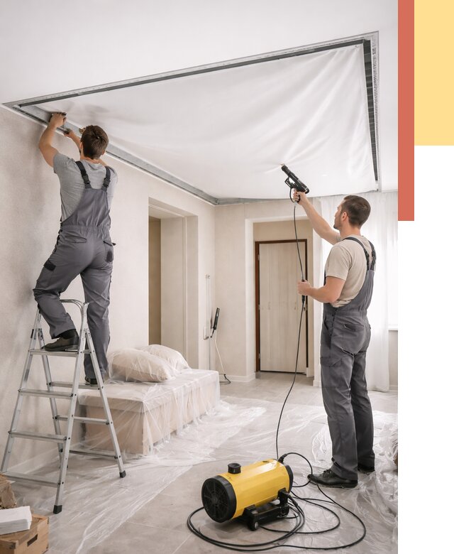 Монтаж натяжного потолка в прихожей в Пушкине от 2867 руб. под ключ | ОТДЕЛОЧНИК-Пшн