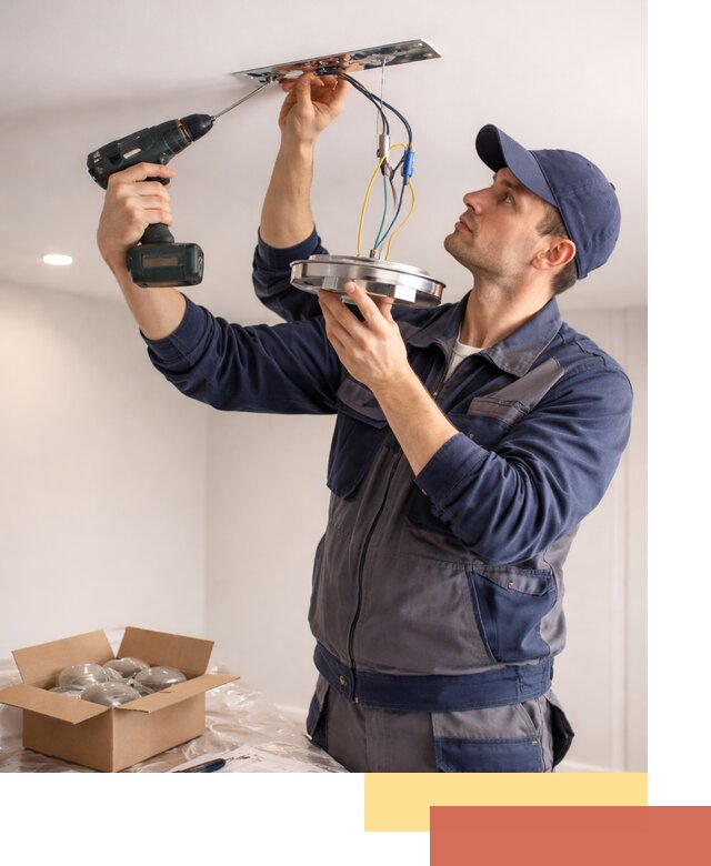 Установка люстры в натяжной потолок в Пушкине