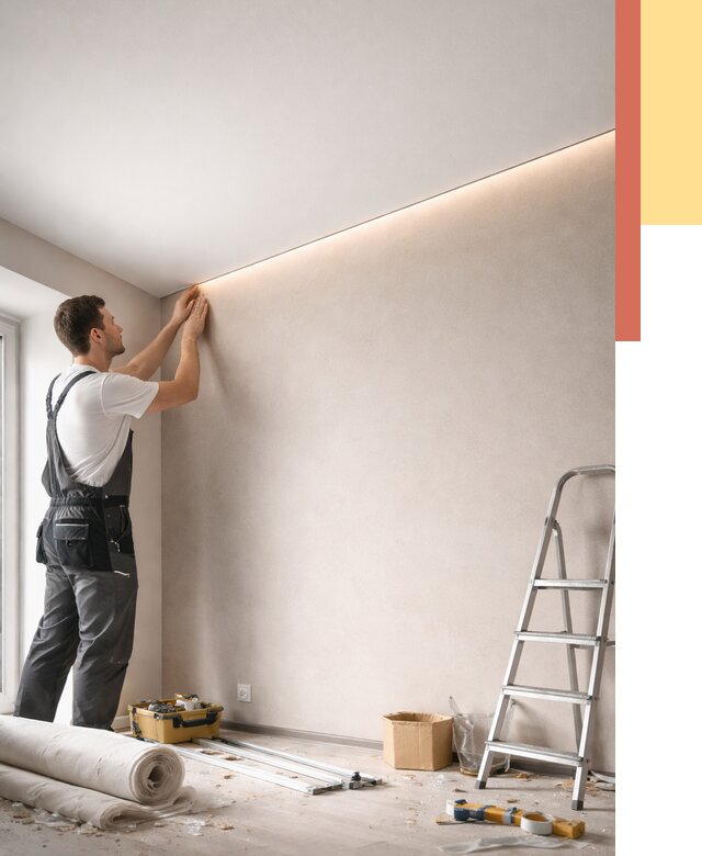 Теневые натяжные потолки в Пушкине от 8870 руб. под ключ | ОТДЕЛОЧНИК-Пшн