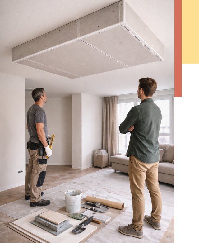 Короб на потолке из гипсокартона в Пушкине от 2380 руб. — монтаж и услуги под ключ | ОТДЕЛОЧНИК-Пшн