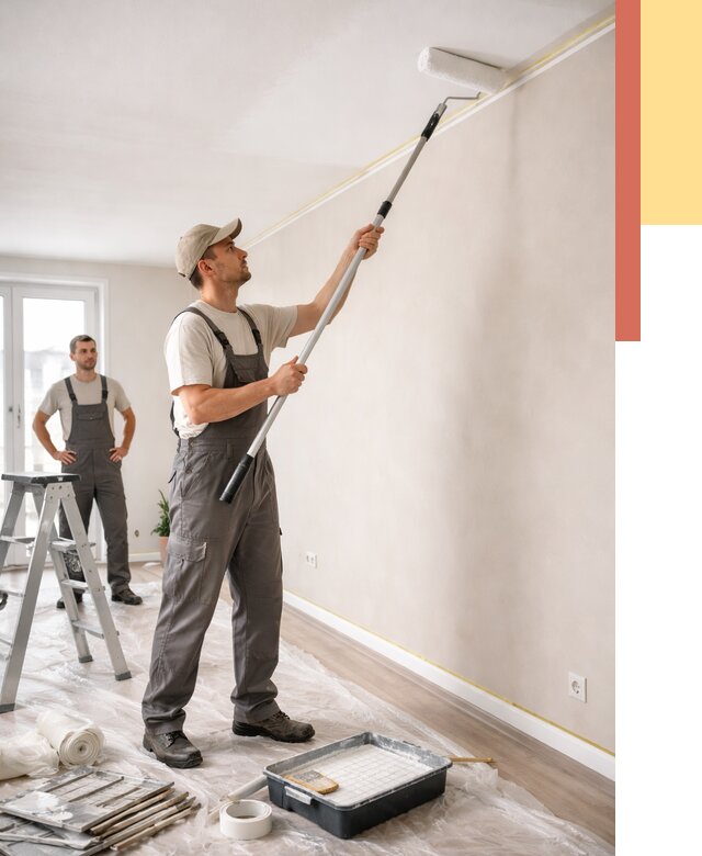 Покраска потолка из гипсокартона в Пушкине от 4868 руб./м2 — услуги под ключ | ОТДЕЛОЧНИК-Пшн