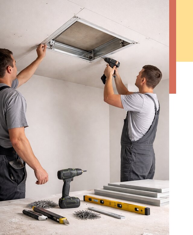 Установка люка в потолок ГКЛ в Пушкине от 2704 руб. под ключ | ОТДЕЛОЧНИК-Пшн