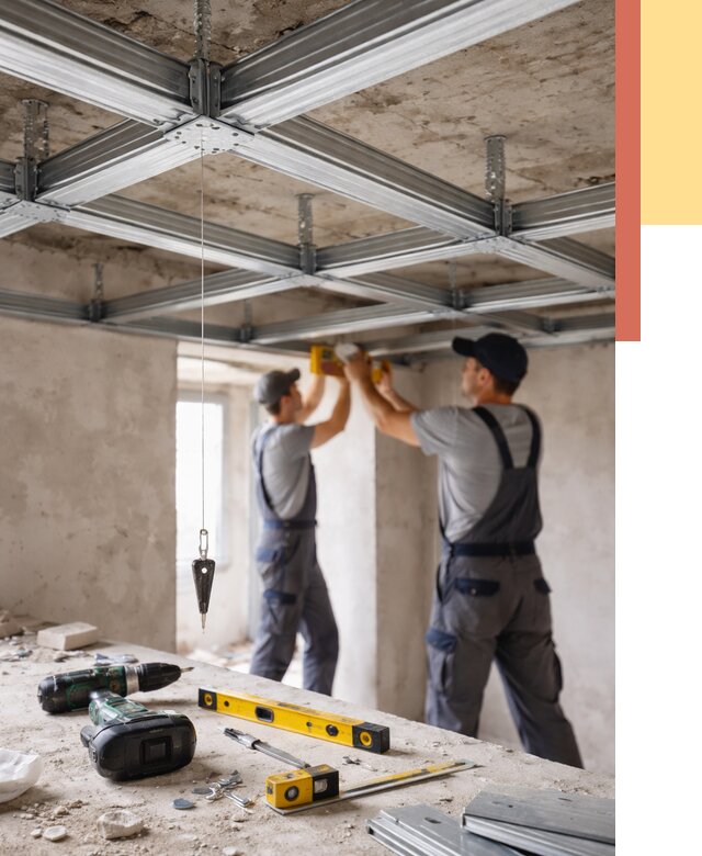 Монтаж каркаса потолка из профиля в Пушкине от 4868 руб. — услуги ОТДЕЛОЧНИК-Пшн
