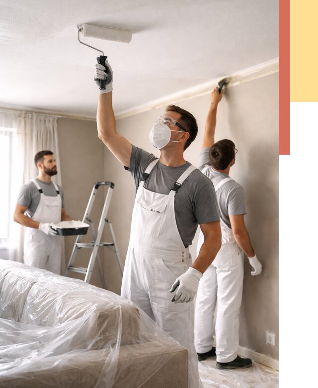 Покраска потолка водоэмельсионной краской в Пушкине от 2380 руб/м² — услуги под ключ | ОТДЕЛОЧНИК-Пшн