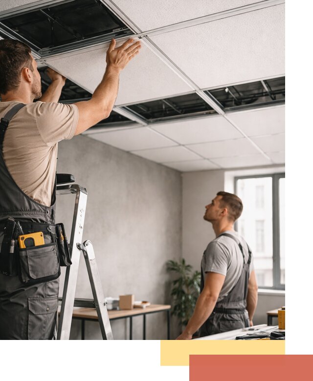 Монтаж потолочной плитки в Пушкине качественно и в срок