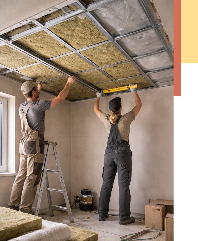 Шумоизоляция потолка в Пушкине от 1352 руб. под ключ — услуги ОТДЕЛОЧНИК-Пшн